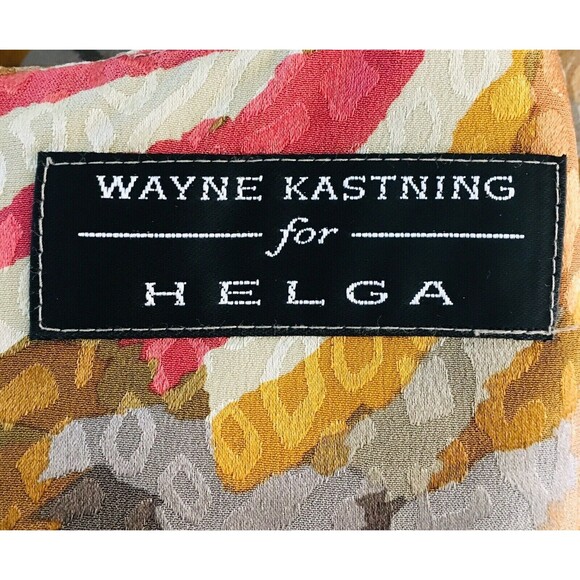 VTG 80s Silk Floral Brocade Balloon Sleeve Wayne Kastning Helga Dress S/M NEW - Picture 8 of 8